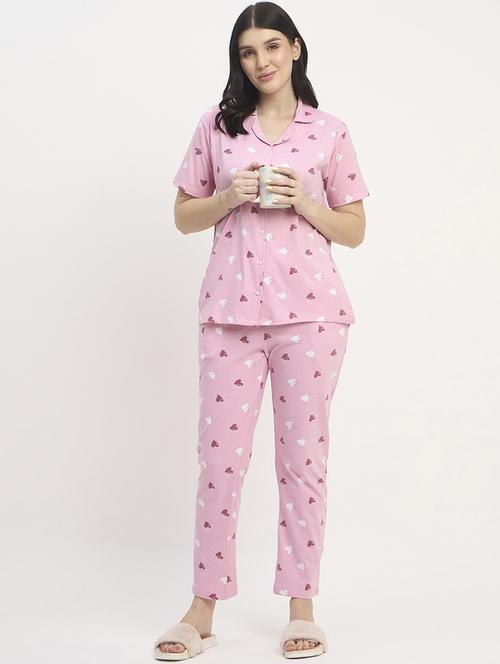 women printed nightwear pyjama set - 21908829 -  Standard Image - 0