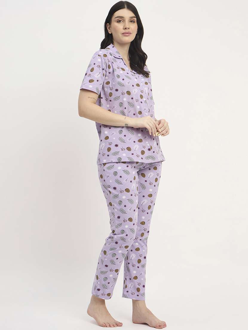 women printed nightwear pyjama set - 21908830 -  Standard Image - 3