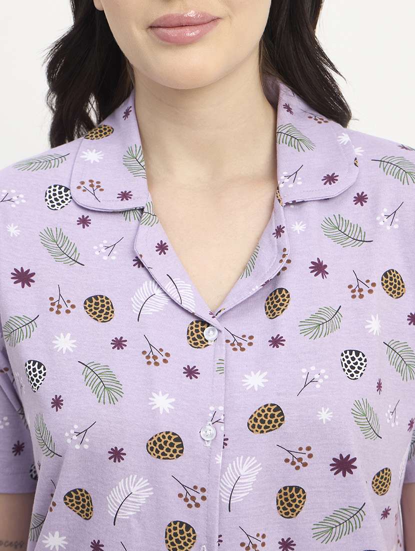 women printed nightwear pyjama set - 21908830 -  Standard Image - 5