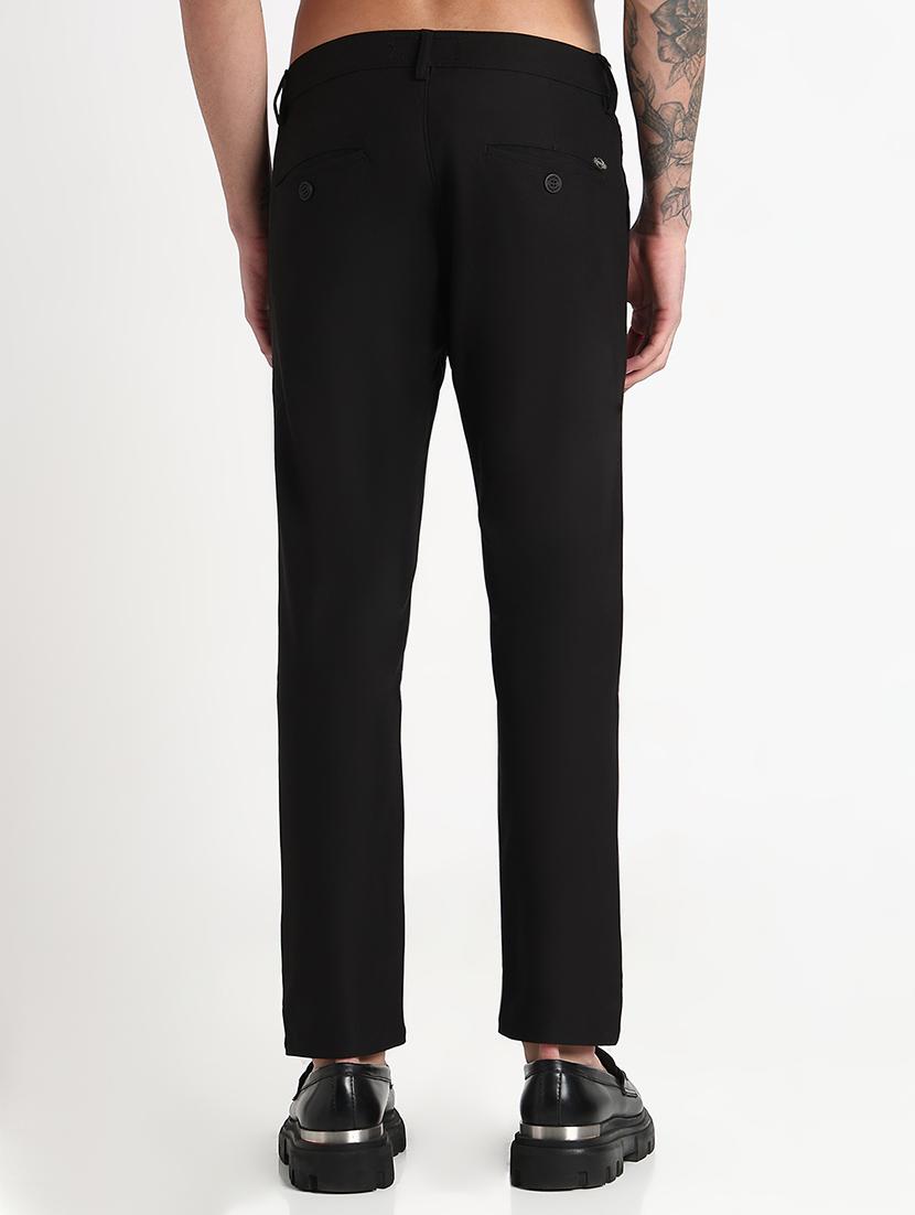 men solid mid rise flat front casual trouser - 21908908 - Standard Image - 3