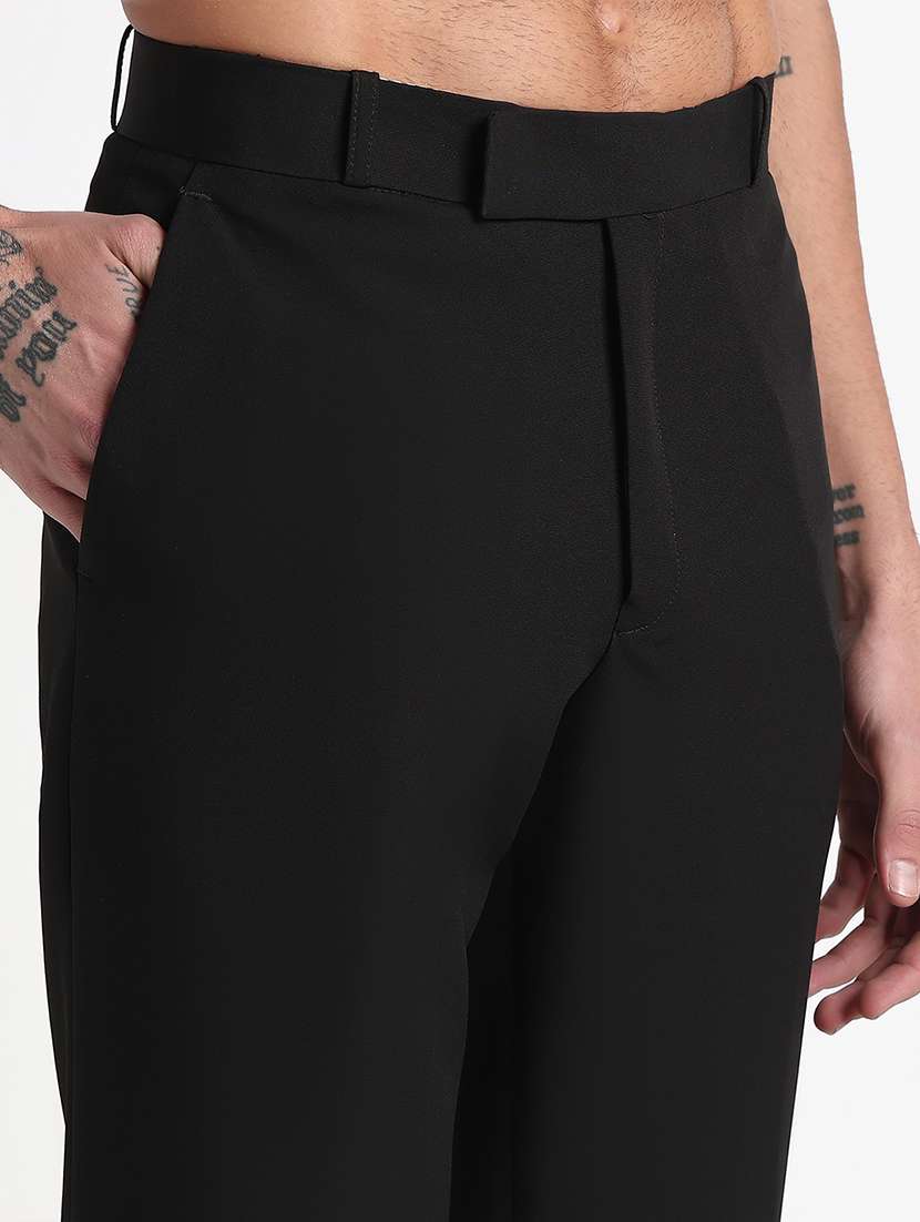 men solid mid rise flat front formal trouser - 21908911 -  Standard Image - 5