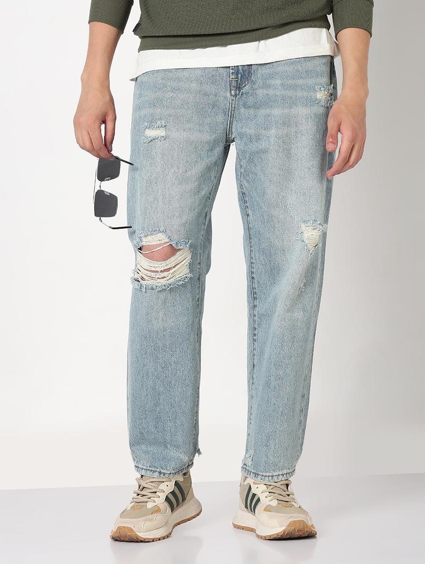 men solid distressed mid rise jean - 21908975 - Zoom Image - 0