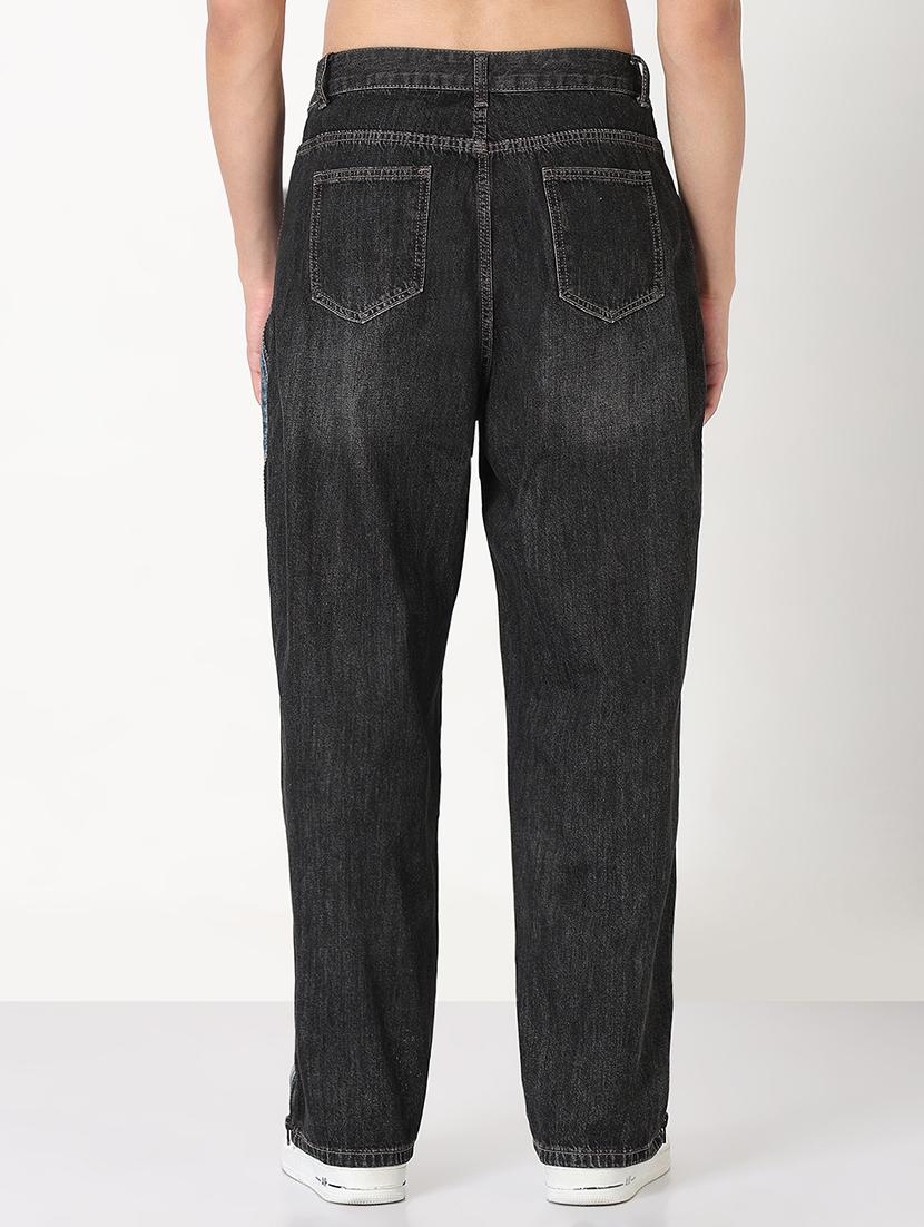 men color blocked mid rise side zipped baggy jean - 21908980 - Standard Image - 3