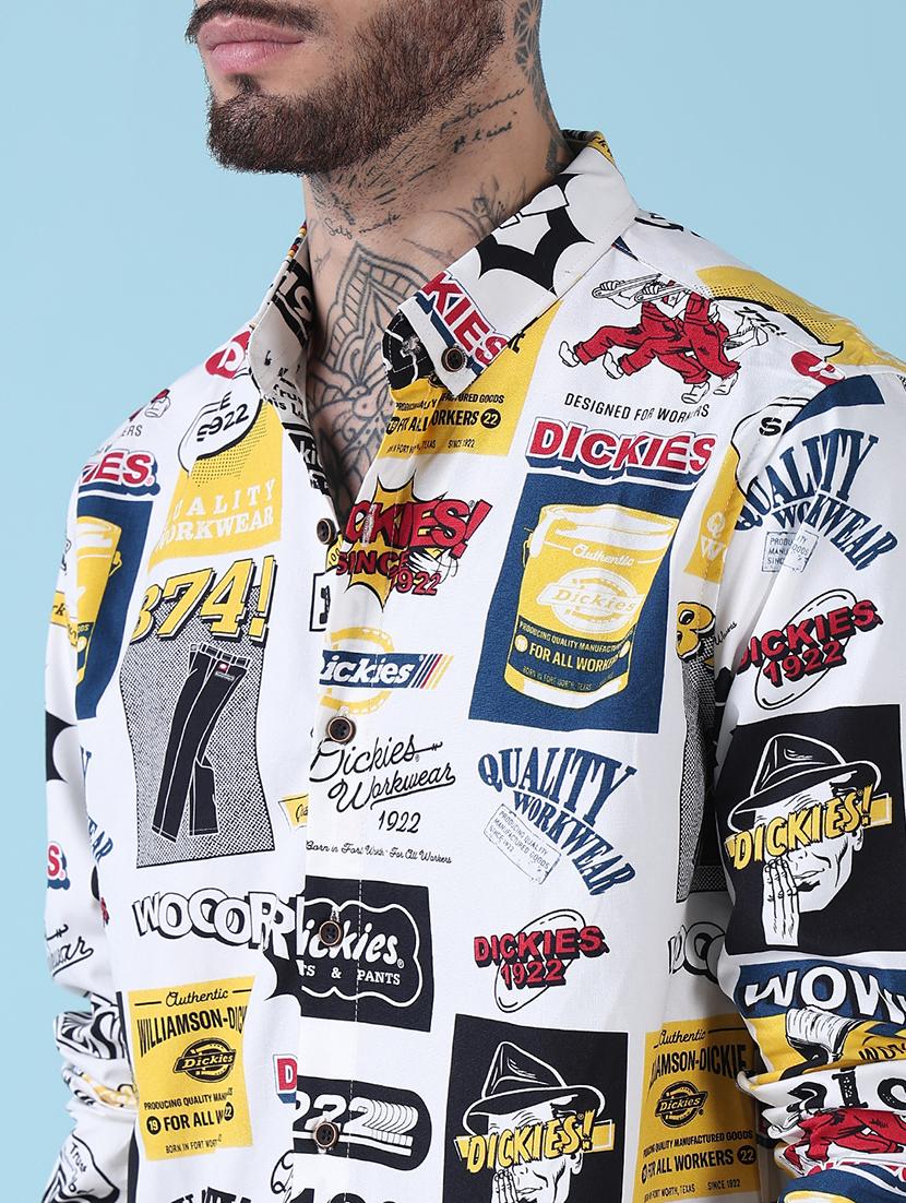 men printed long sleeve regular fit casual shirt - 21909012 - Standard Image - 5