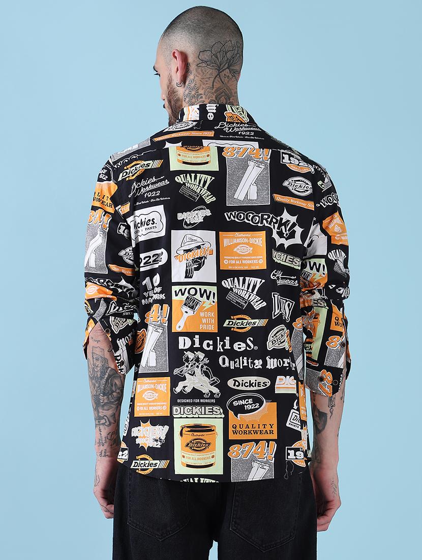 men printed long sleeve regular fit casual shirt - 21909013 - Standard Image - 3