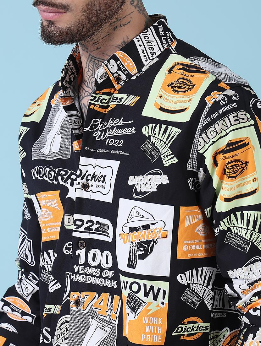 men printed long sleeve regular fit casual shirt - 21909013 - Standard Image - 5