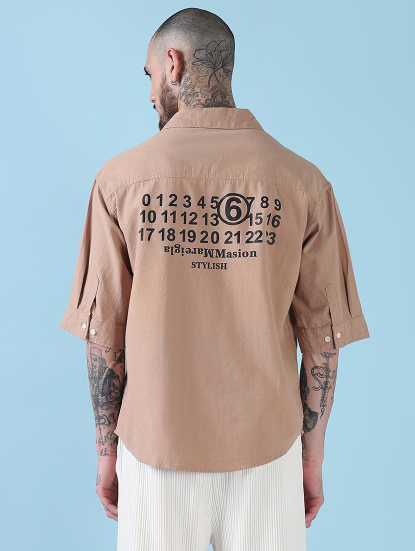 men back printed collared short sleeves shirt - 21909014 - Standard Image - 3