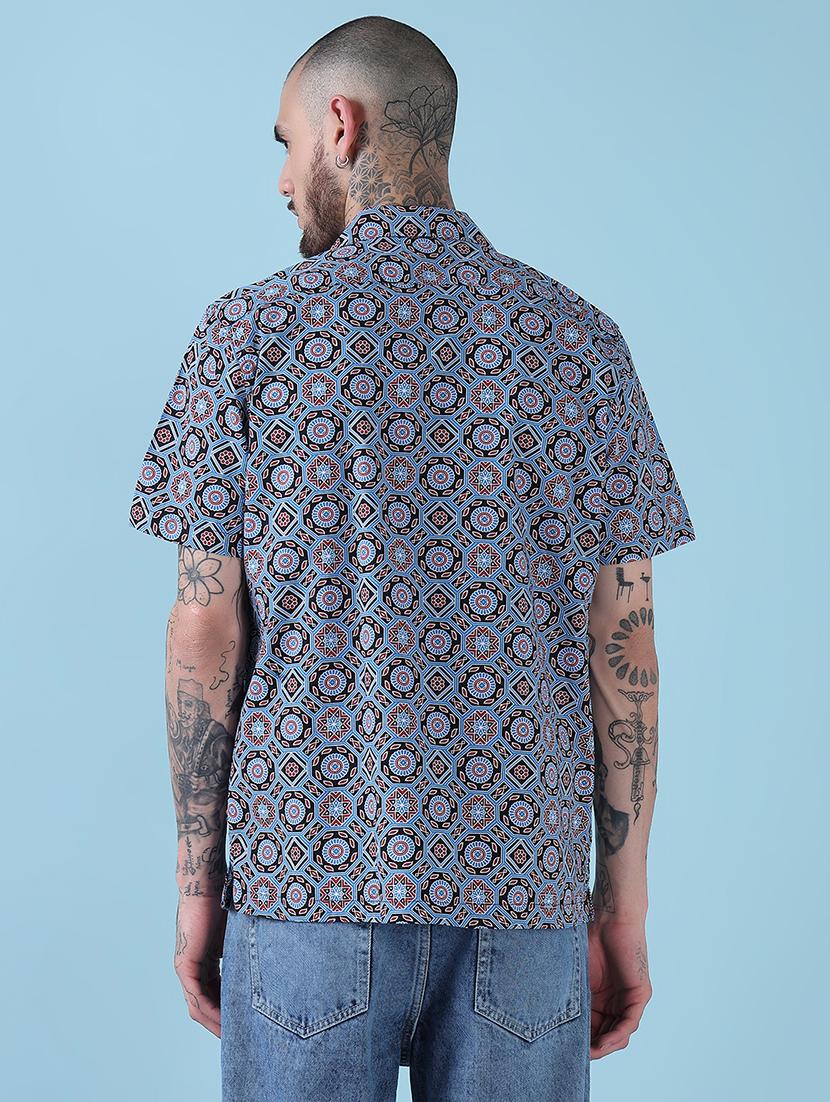 men printed short sleeve regular fit casual shirt - 21909017 - Standard Image - 3
