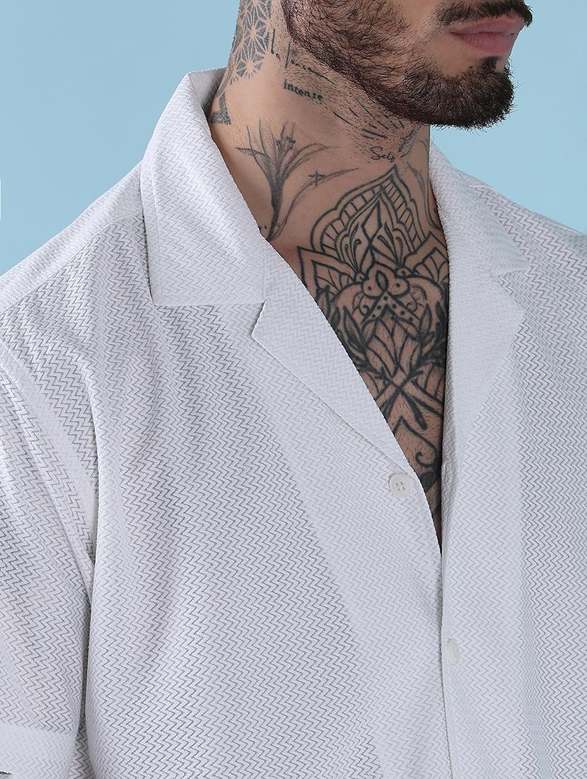 men self design short sleeve regular fit casual shirt - 21909024 - Standard Image - 5