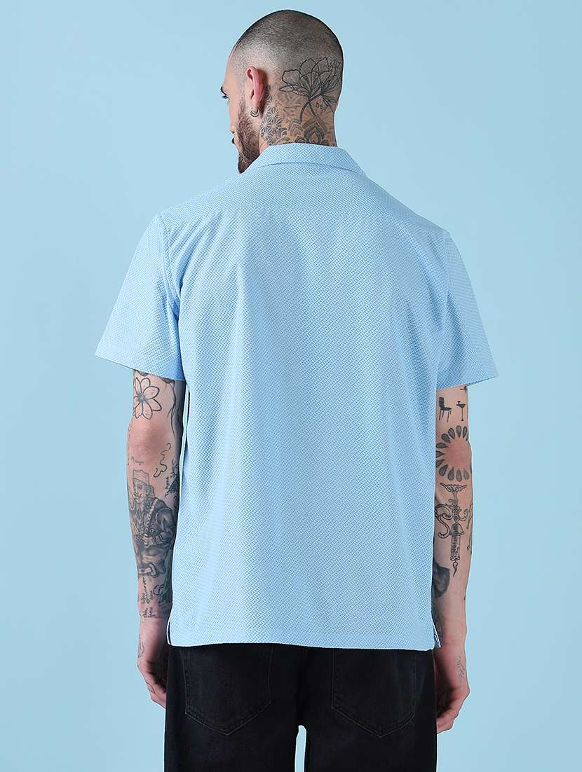 men self design short sleeve regular fit casual shirt - 21909025 -  Standard Image - 3