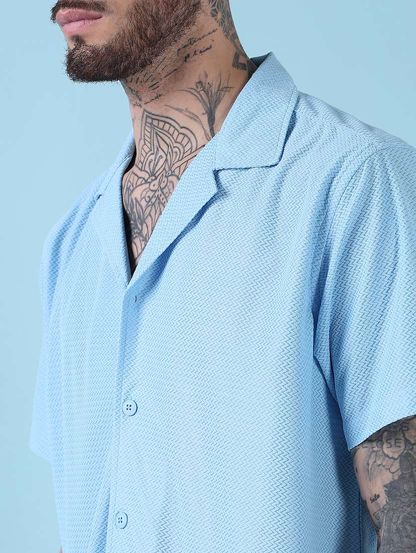 men self design short sleeve regular fit casual shirt - 21909025 -  Standard Image - 5