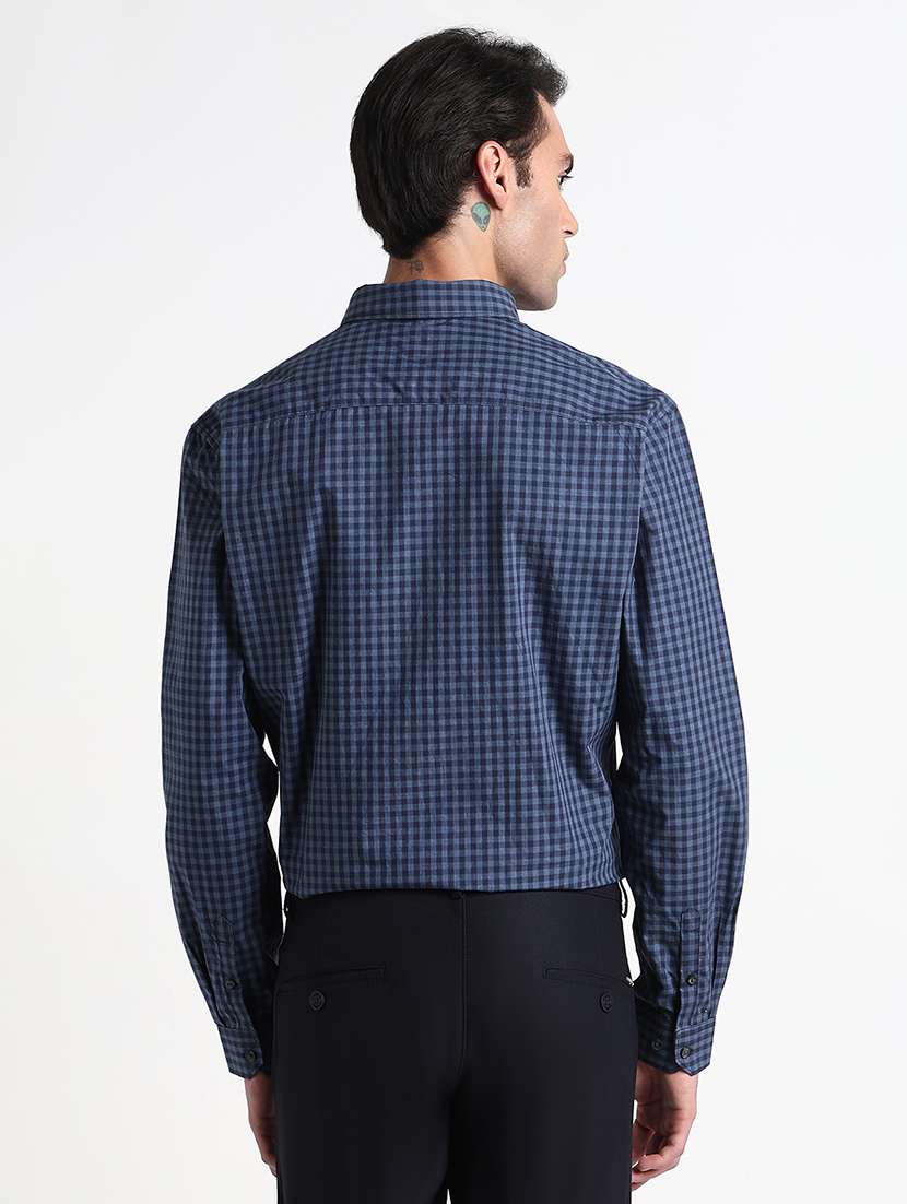 men checkered collared long sleeves casual shirt - 21909038 -  Standard Image - 3