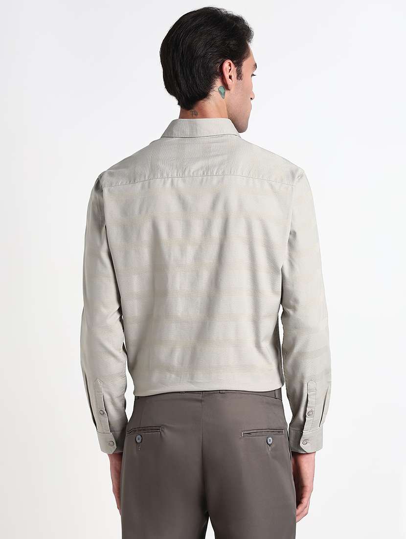 men striped long sleeve slim fit formal shirt - 21909039 -  Standard Image - 3