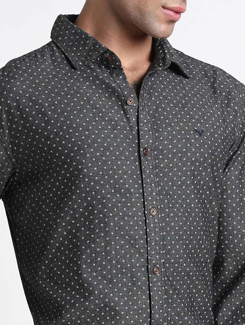 men printed long sleeve slim fit formal shirt - 21909040 -  Standard Image - 5