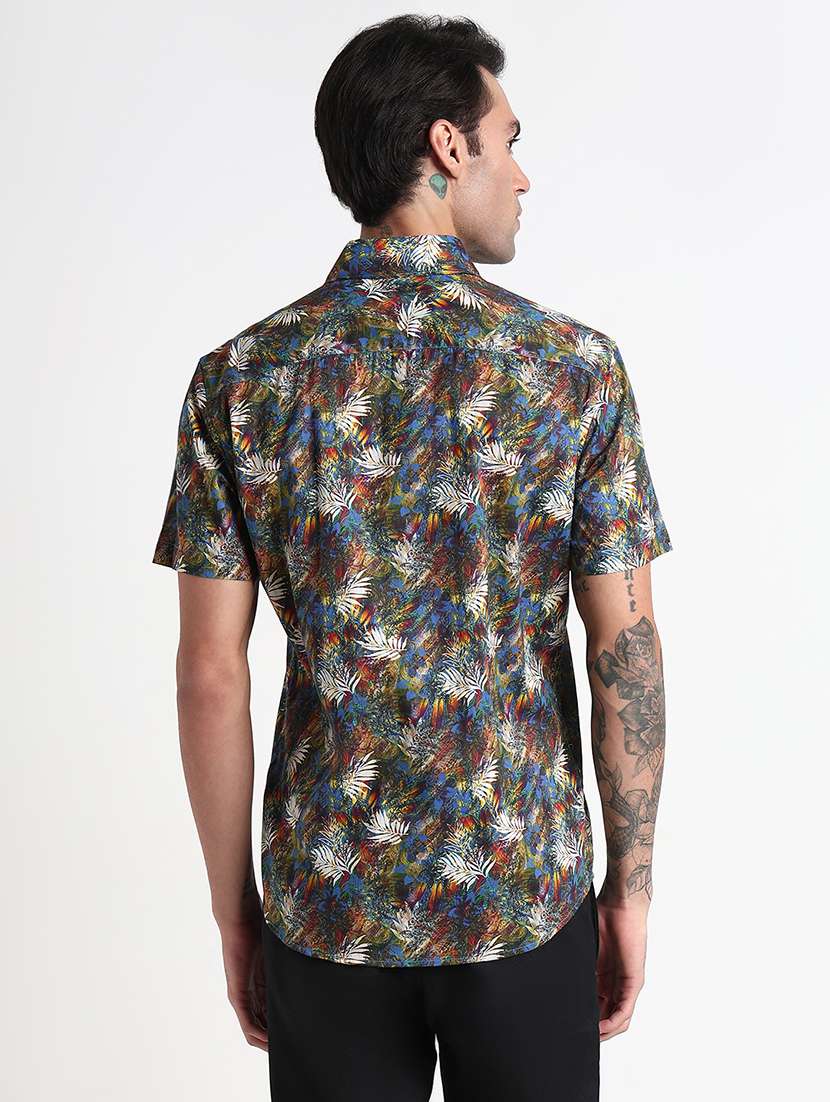 men printed collared short sleeves casual shirt - 21909041 -  Standard Image - 3