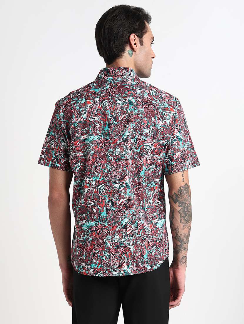 men printed collared short sleeves casual shirt - 21909042 -  Standard Image - 3