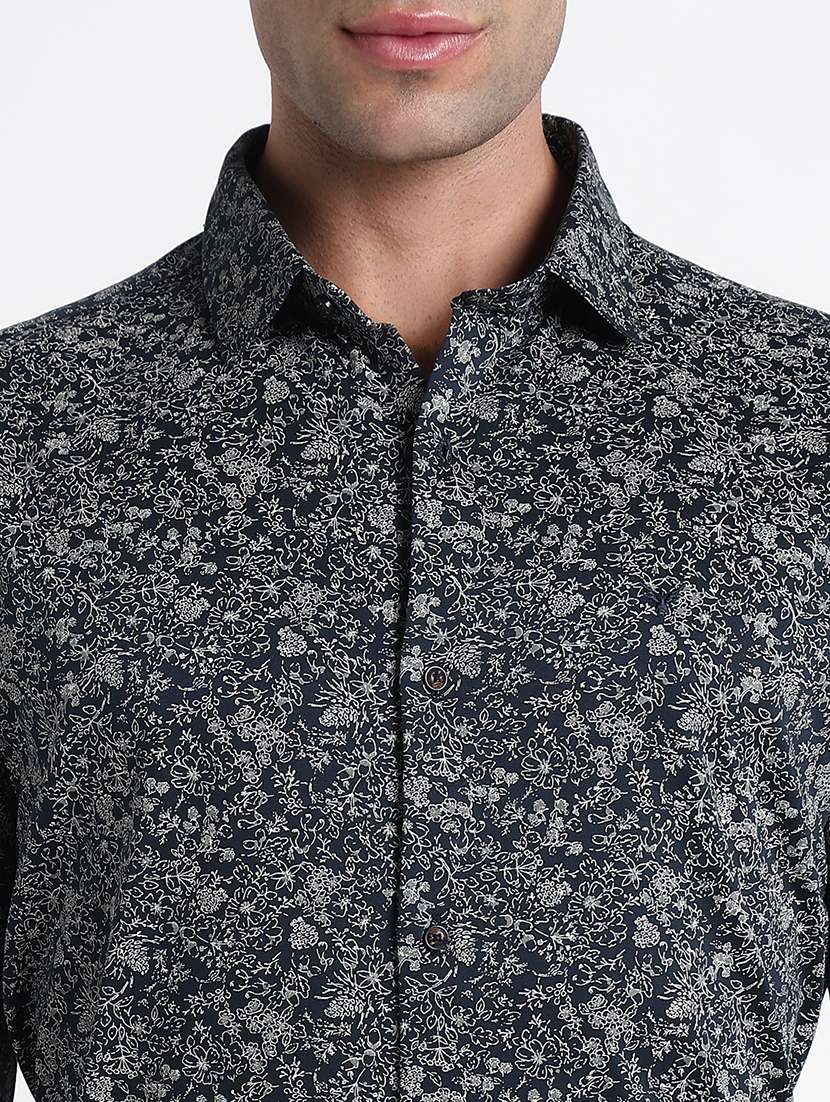 men floral printed long sleeve slim fit formal shirt - 21909045 - Standard Image - 5