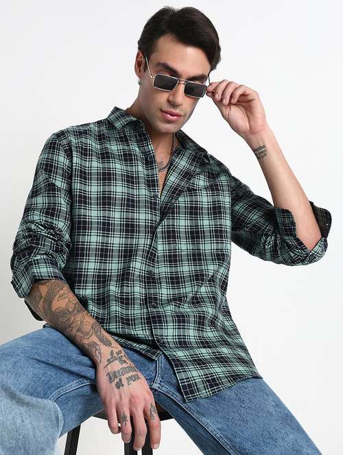 men checkered long sleeve regular fit casual shirt - 21909046 -  Standard Image - 0