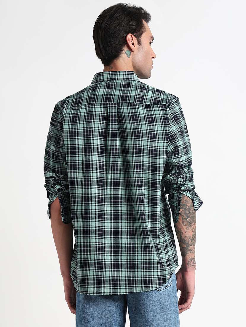 men checkered long sleeve regular fit casual shirt - 21909046 - Standard Image - 3