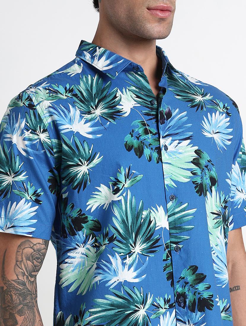 men printed collared short sleeves casual shirt - 21909047 - Standard Image - 5