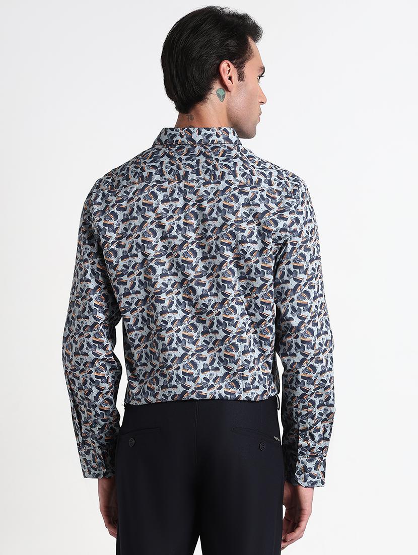 men printed collared long sleeves casual shirt - 21909049 - Standard Image - 3