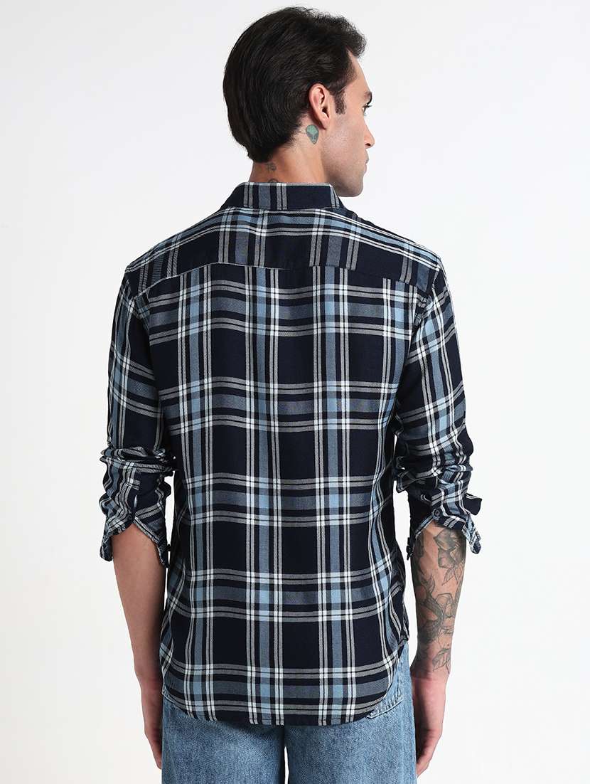 men checkered long sleeve regular fit casual shirt - 21909050 -  Standard Image - 3