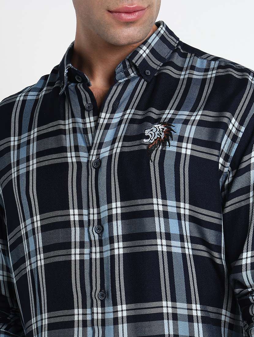 men checkered long sleeve regular fit casual shirt - 21909050 -  Standard Image - 5