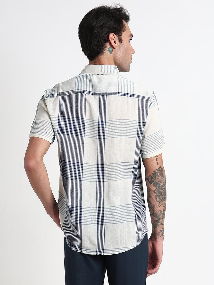 men checkered short sleeve regular fit casual shirt - 21909051 - Standard Image - 3