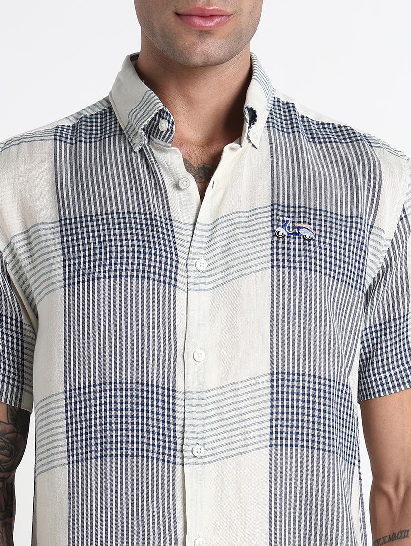 men checkered short sleeve regular fit casual shirt - 21909051 - Standard Image - 5