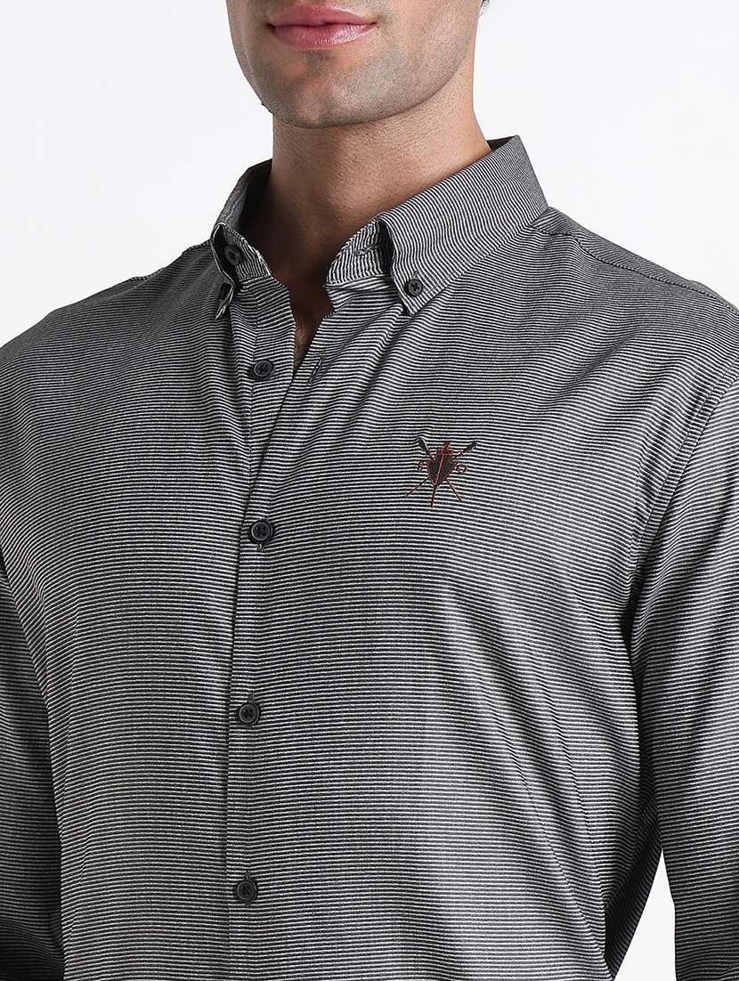 men striped long sleeve slim fit formal shirt - 21909055 -  Standard Image - 5