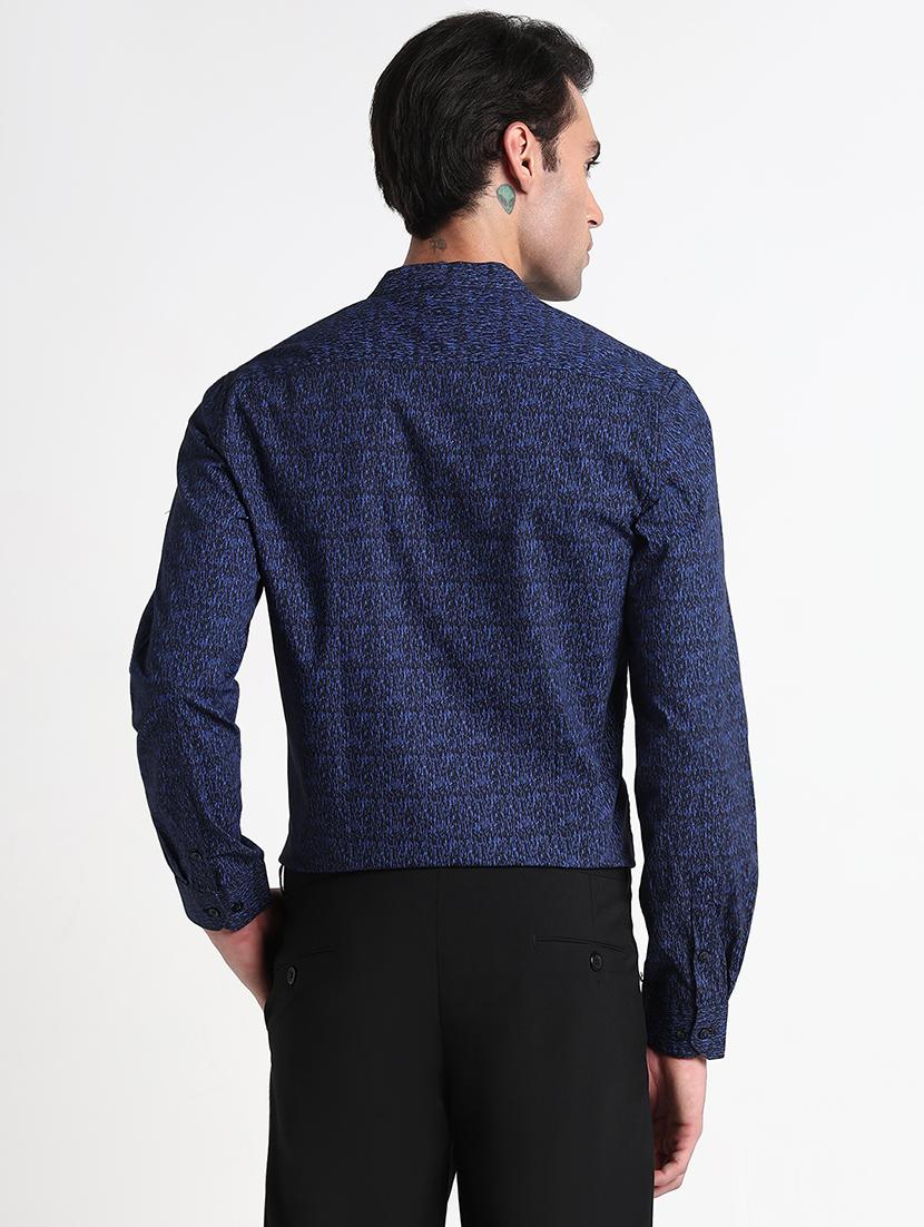 men printed mandarin collar casual shirt - 21909056 - Standard Image - 3