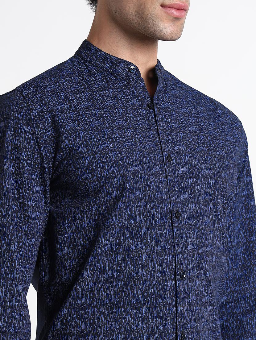 men printed mandarin collar casual shirt - 21909056 - Standard Image - 5