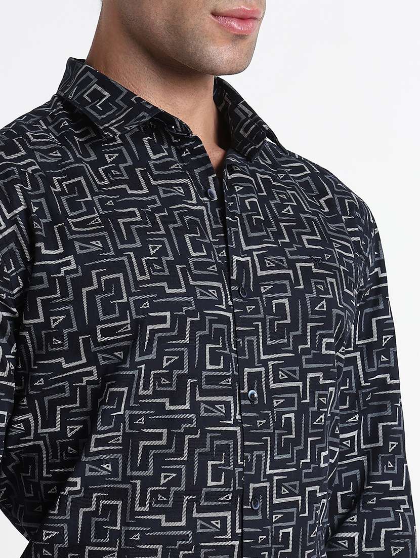 men printed collared long sleeves shirt - 21909058 -  Standard Image - 5