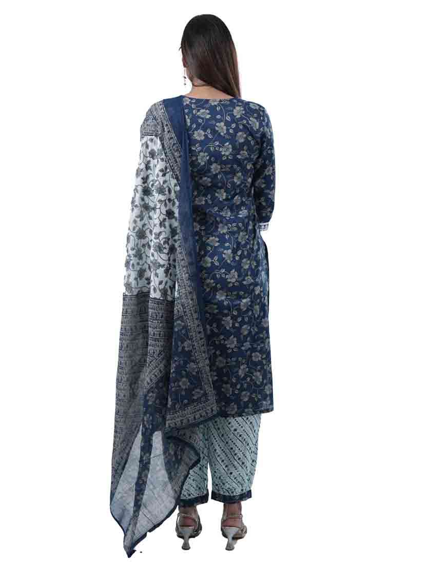 women three quarter sleeve kurta salwar with dupatta set - 21909076 -  Standard Image - 3