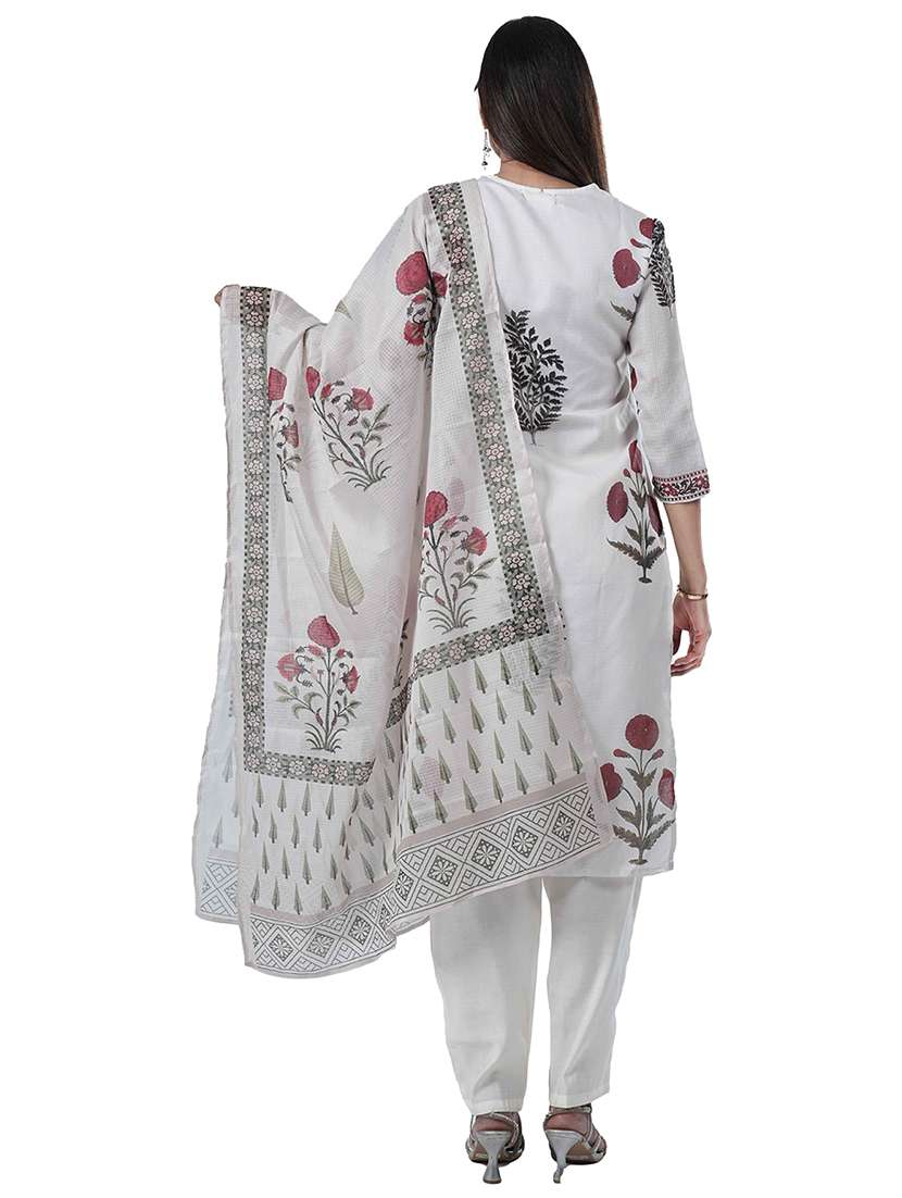 women three quarter sleeve kurta pant with dupatta set - 21909089 -  Standard Image - 3