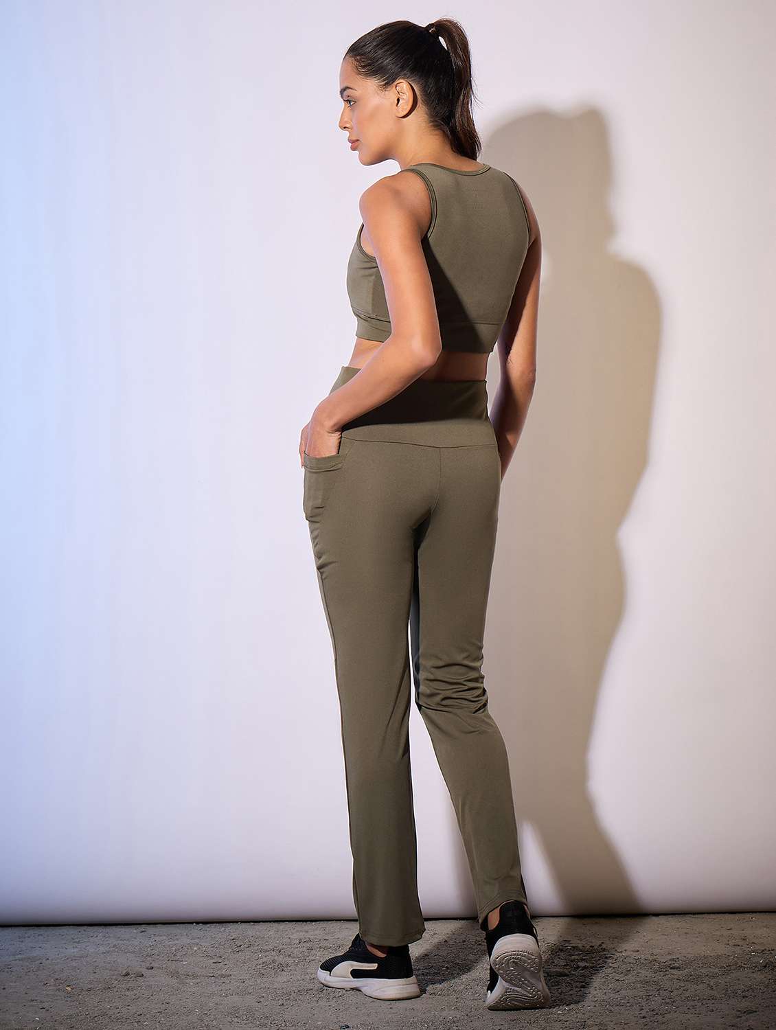 women solid active wear co-ord set - 21909262 -  Standard Image - 3