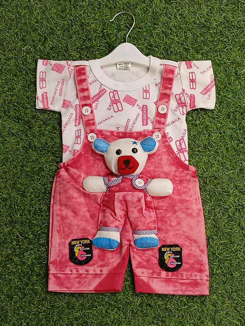 boys printed t-shirt & dungarees sets 