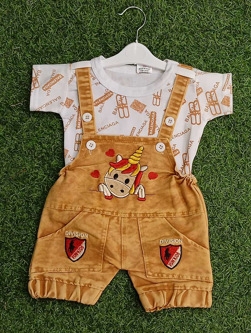 boys printed t-shirt & dungarees sets 