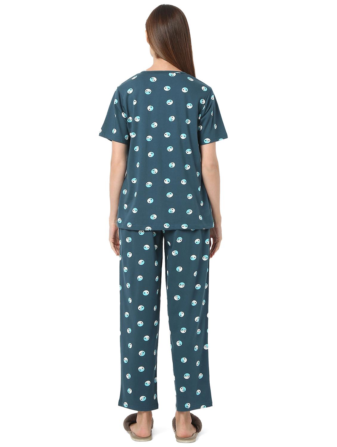 women printed nightwear pyjama set - 21909333 - Standard Image - 3