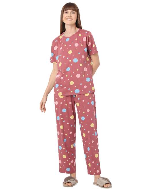 women printed nightwear pyjama set - 21909335 - Standard Image - 0