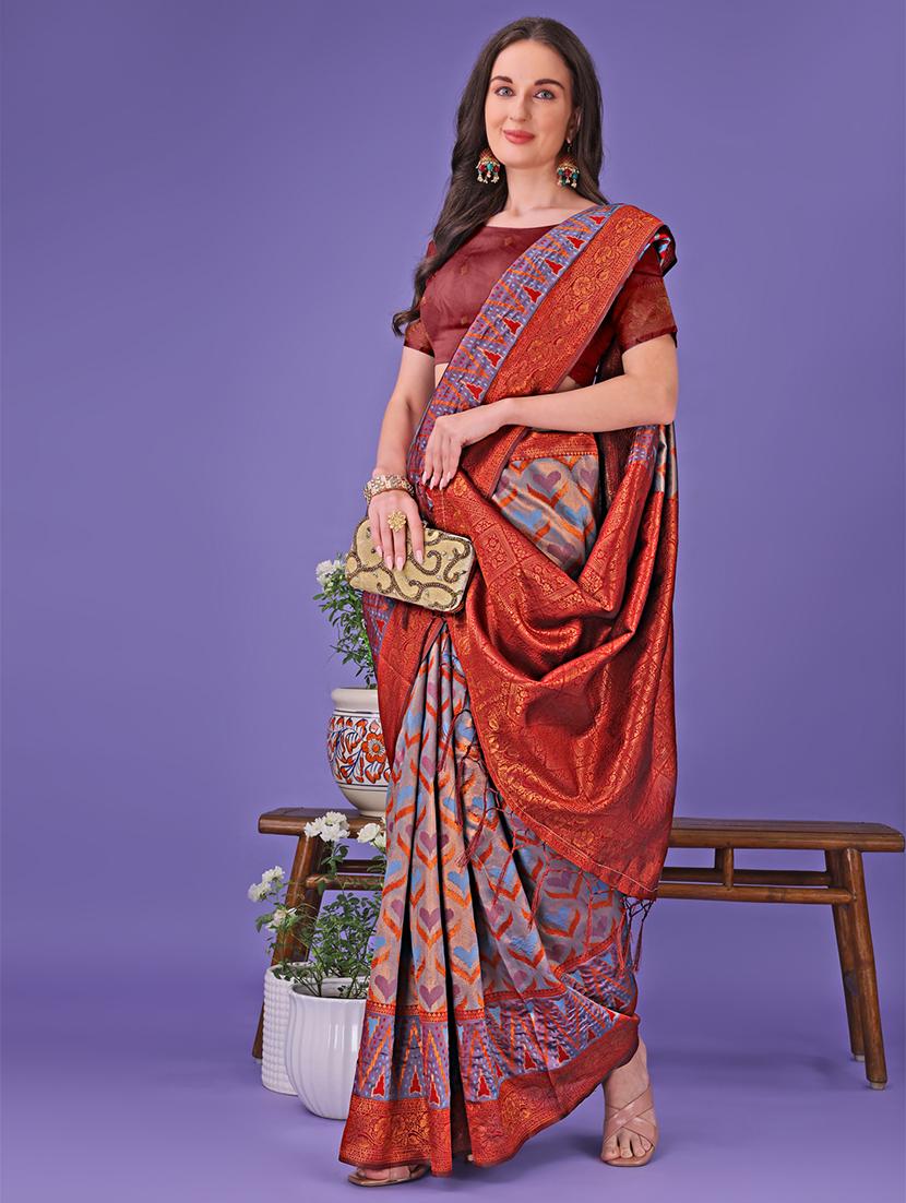 women self design banarasi saree with blouse - 21909361 - Standard Image - 3
