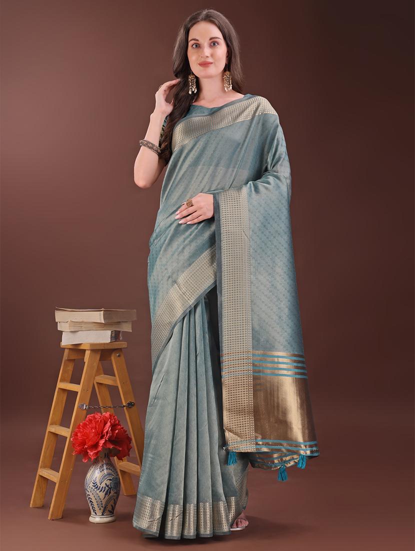 women self design bordered saree with blouse - 21909377 - Zoom Image - 0