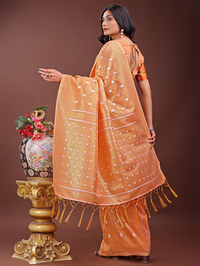 women self design banarasi saree with blouse - 21909399 - Standard Image - 3