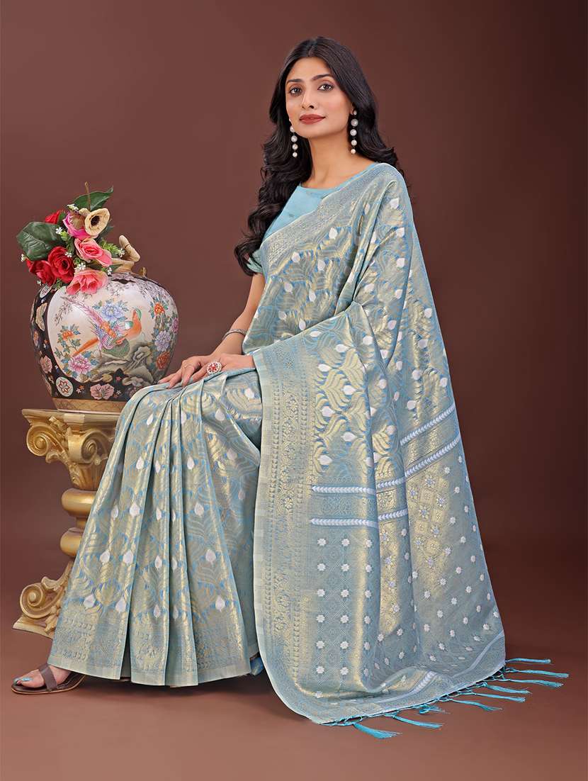 women self design banarasi saree with blouse - 21909403 -  Standard Image - 3