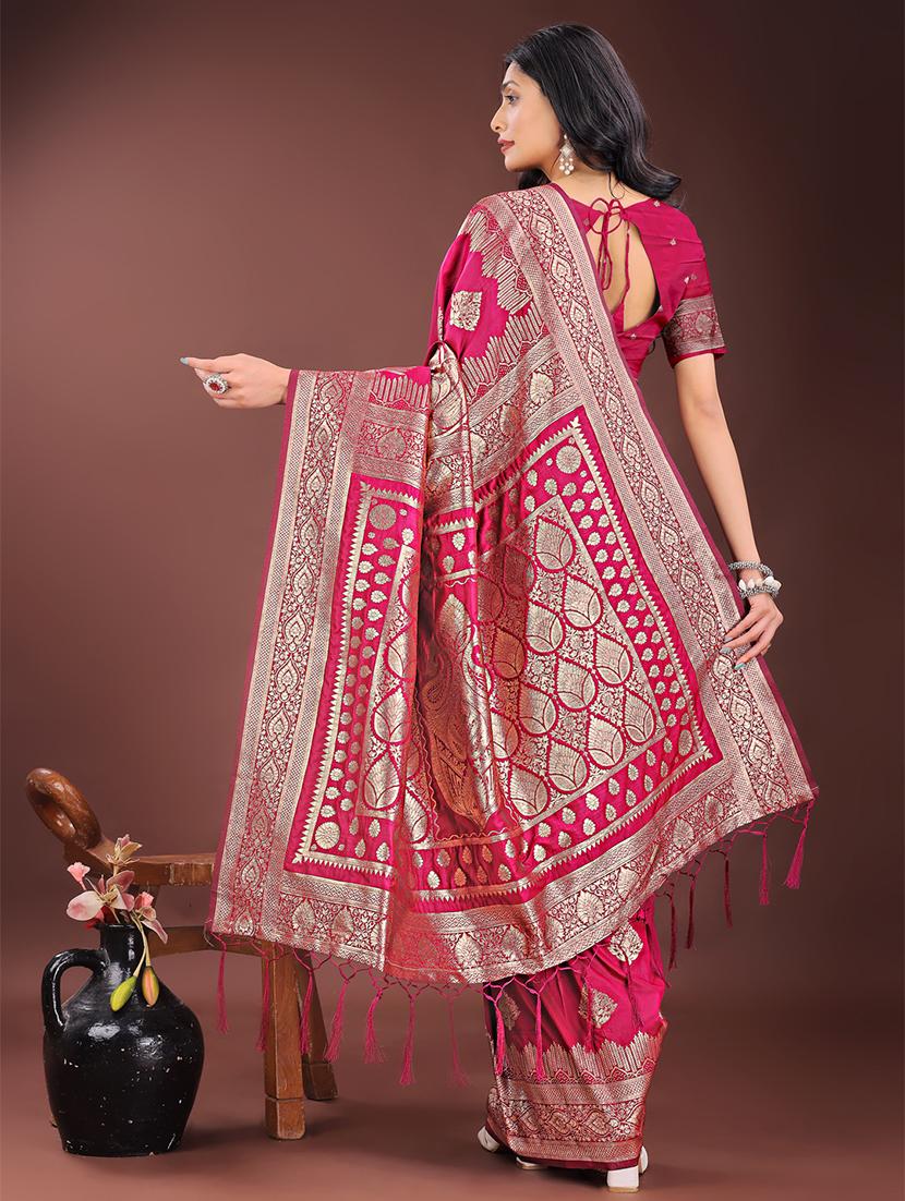 women self design banarasi saree with blouse - 21909411 - Standard Image - 3