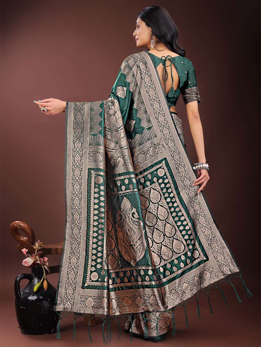 women self design banarasi saree with blouse - 21909412 -  Standard Image - 3