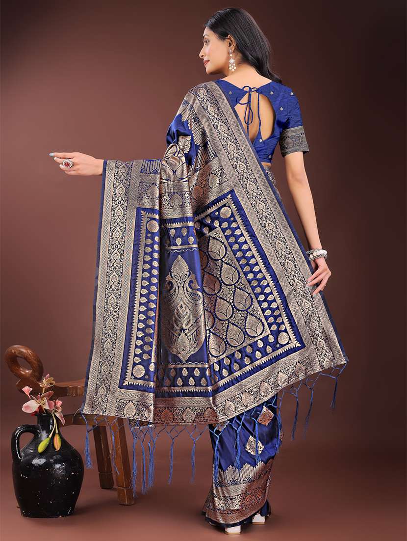 women self design banarasi saree with blouse - 21909414 - Standard Image - 3