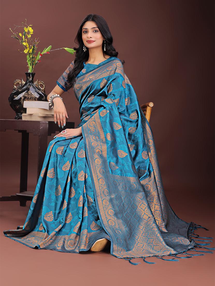 women self design banarasi saree with blouse - 21909418 - Standard Image - 3