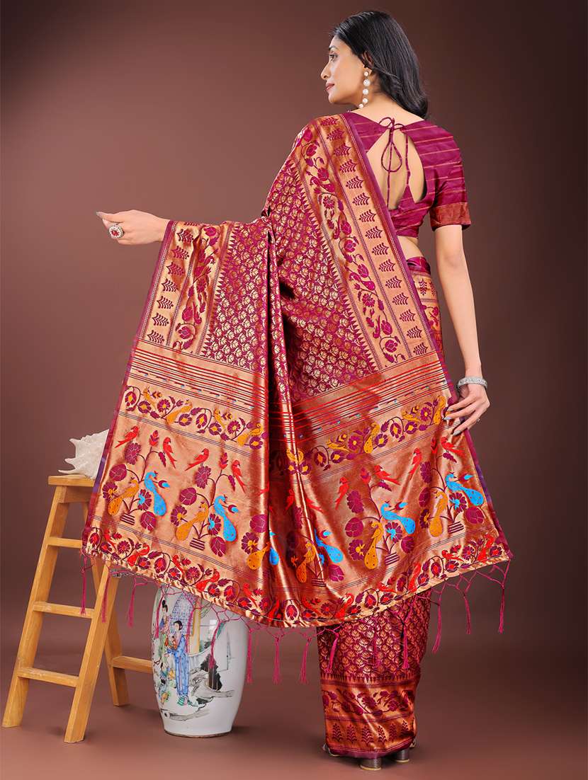 women self design paithani saree with blouse - 21909425 -  Standard Image - 3