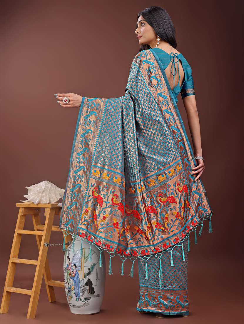 women self design paithani saree with blouse - 21909430 -  Standard Image - 3